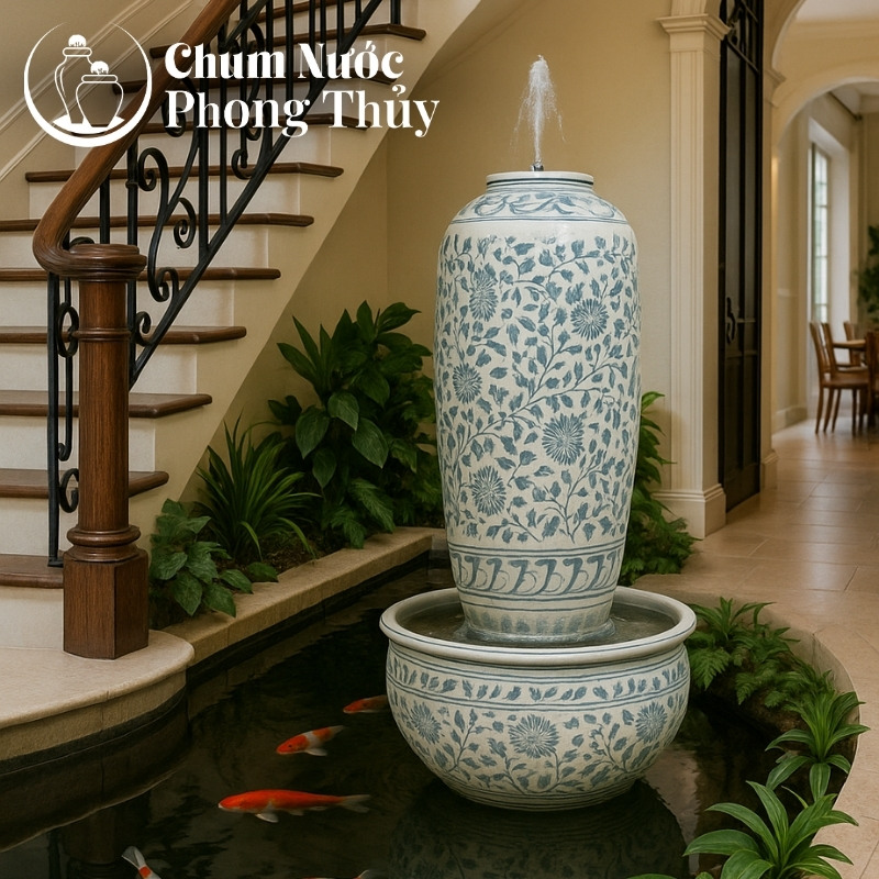 chi tiết Bộ Lu Chậu Trang Trí Tiểu Cảnh Men Rạn Hoa Tam Thái 3 Size CN-16