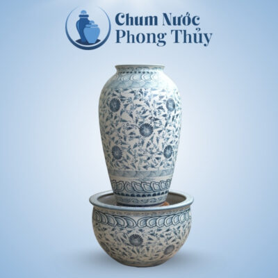 Bộ Lu Chậu Trang Trí Tiểu Cảnh Men Rạn Hoa Tam Thái 3 Size CN-16