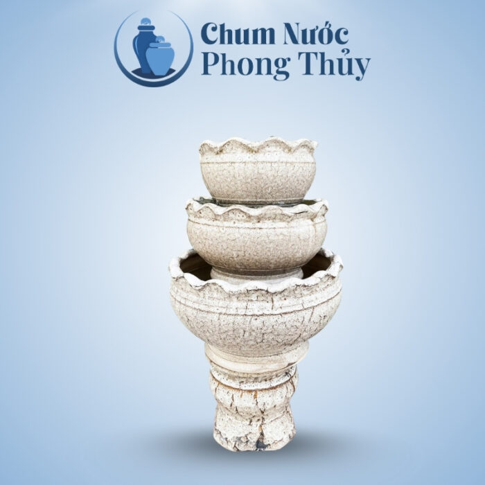 Bộ Thác Nước Men Rạn 3 Tầng Kèm Đế TN-20