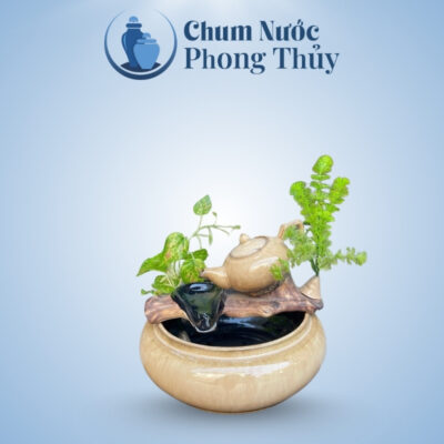 Bộ Thác Nước Phong Thủy Bình Trà Men Hỏa Biến CN-TN03