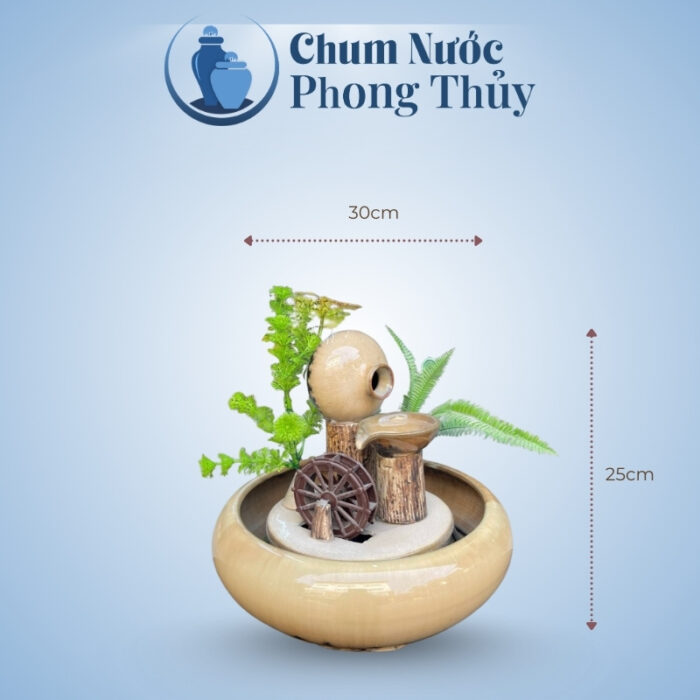 kích thước Bộ Thác Mini Tiểu Cảnh Quay Bát Vuốt CN-TN04