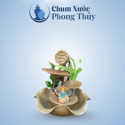Bộ Thác Nước Phong Thủy Trang Trí Tiểu Cảnh Sen Đồng Nâu TN-15