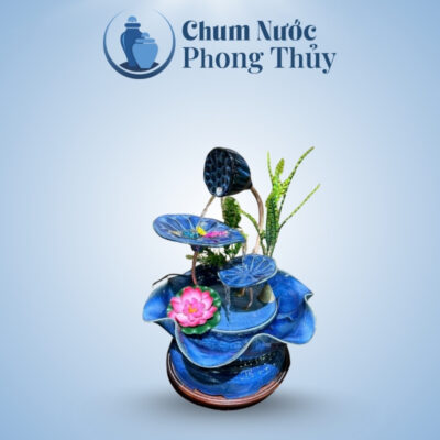 Bộ Thác Nước Phong Thủy Đài Sen Men Hỏa Biến Xanh TN-16