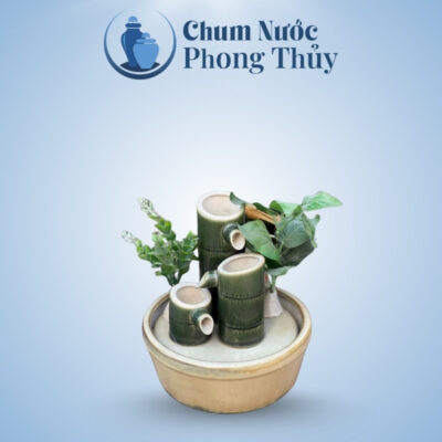 Tiểu Cảnh Trúc Mini Thác Nước Phong Thủy Men Hỏa Biến TN-17