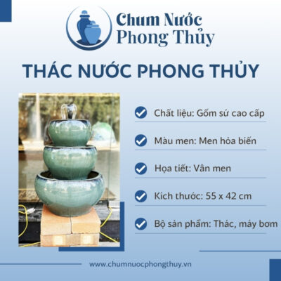 đặc điểm Đài Phun Nước Men Hỏa Biến Xanh Lục TN-18