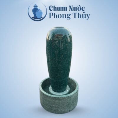 Bộ Đơn Lu Nước Phong Thủy Men Xanh Ngọc Vân Đá Chậu Tròn CN-13