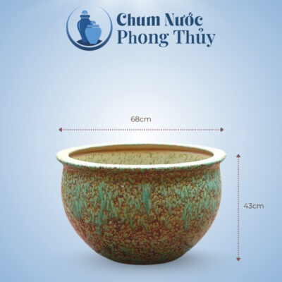 kích thước Chum Trồng Sen Phong Thủy Gốm Sứ Men Cổ CS-10