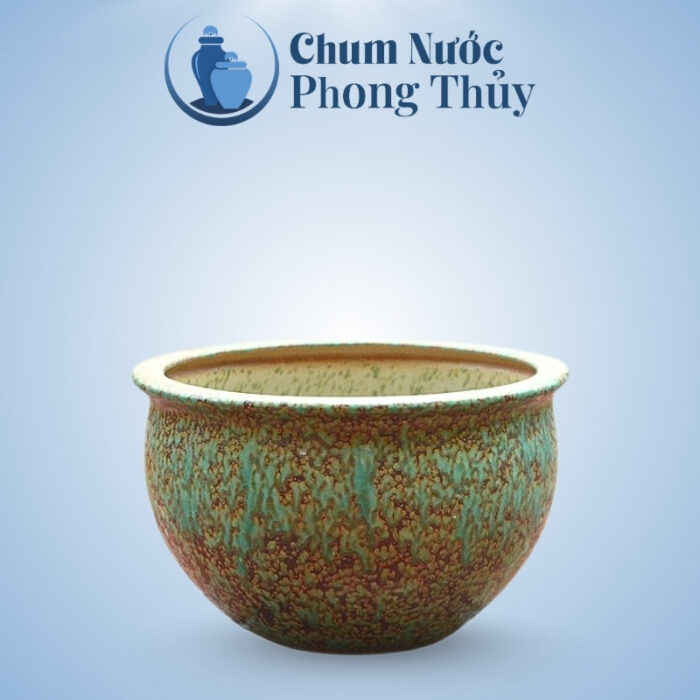 Chum Trồng Sen Phong Thủy Gốm Sứ Men Cổ CS-10