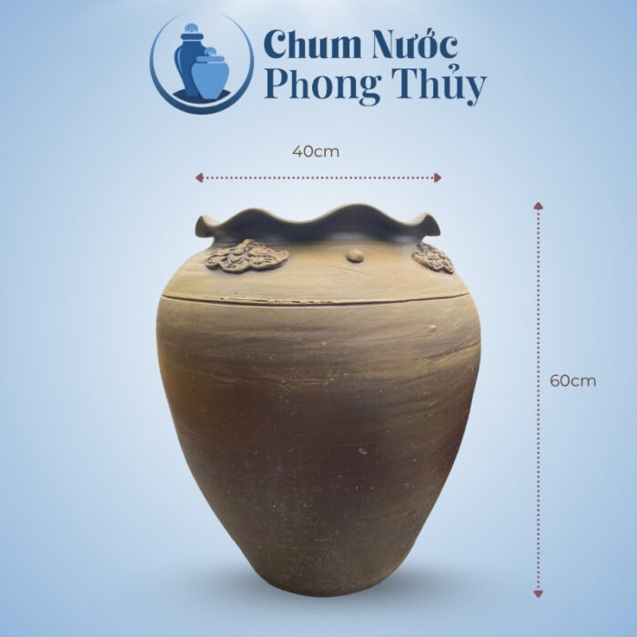 kích thước Áng Trồng Sen Tai Bèo Họa Tiết Dây Hoa Phù Dung CS-01