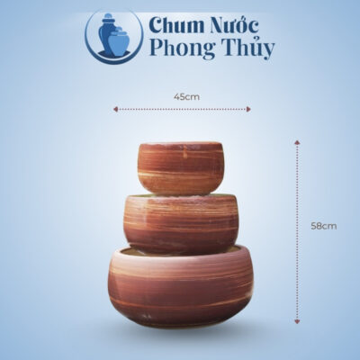 kích thước Đài Phun Nước Mini Men Hỏa Biến Vân Nâu TN-22