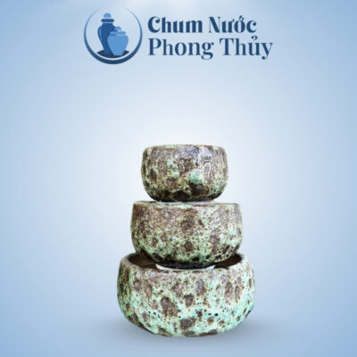 Bộ Thác Nước Gốm Sứ Men Sôi Xanh TN-19