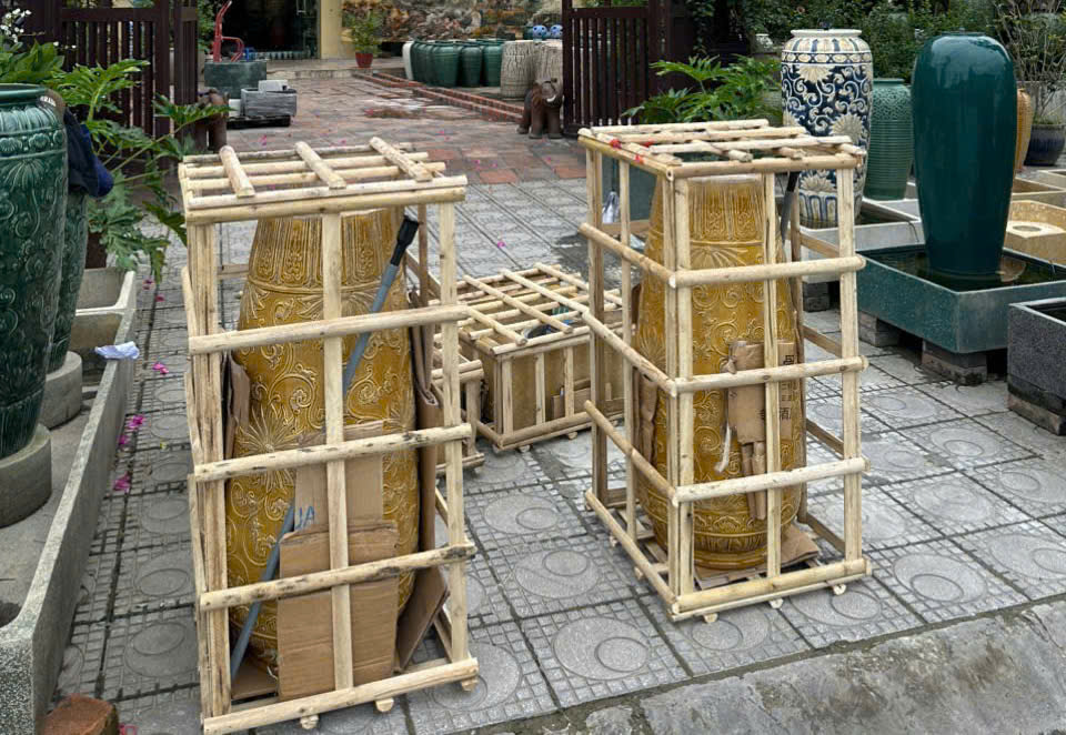 Đóng gói chum nước phong thuỷ an tonaf