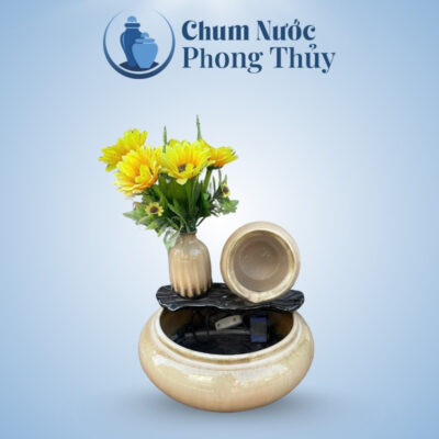 Tiểu Cảnh Thác Nước Phong Thủy Bình Nan Gỗ CN-TN05