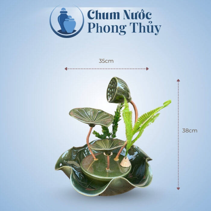 kích thước Bộ Thác Nước Tiểu Cảnh Sen Đồng Xanh CN-TN02