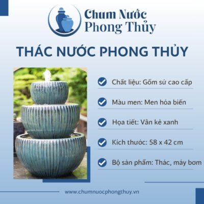 đặc điểm Thác Phun Nước Men Hỏa Biến Xanh Kẻ TN-21