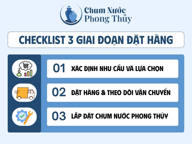 Checklist đặt hàng, vận chuyển và lắp đặt chum nước