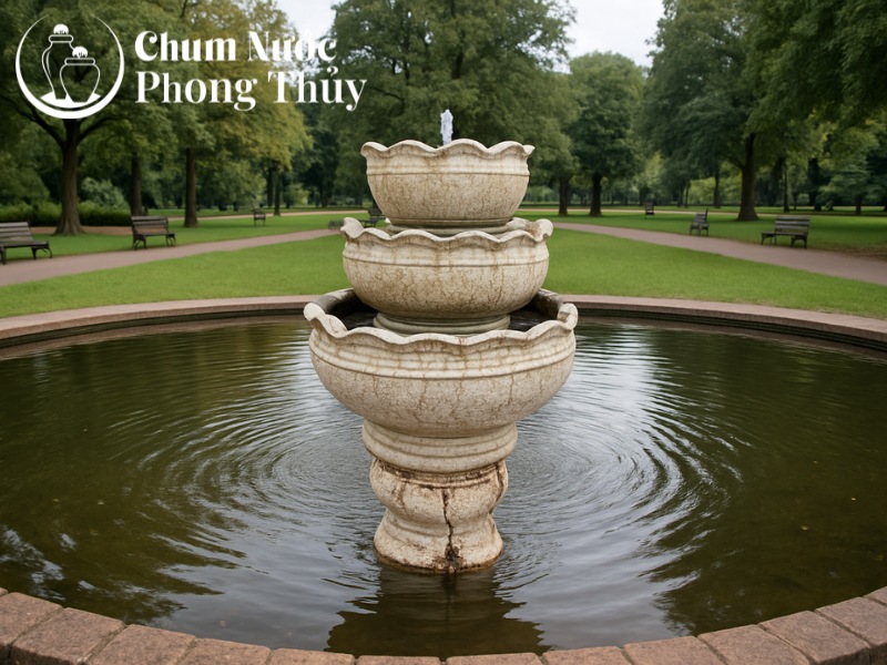 Đài phun nước đặt trong công viên