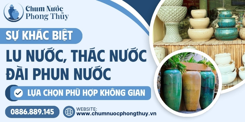 Sự khác biệt chum nước, thác nước và đài phun nước