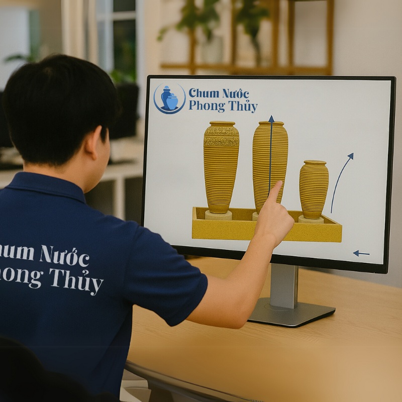 Nhân viên thiết kế lu nước phong thủy
