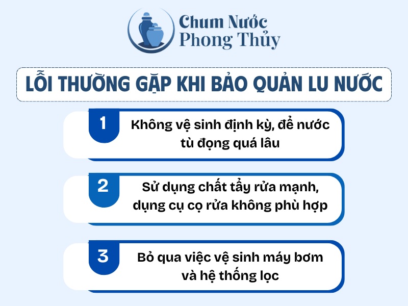 Các lỗi thường gặp khi bảo quản lu nước